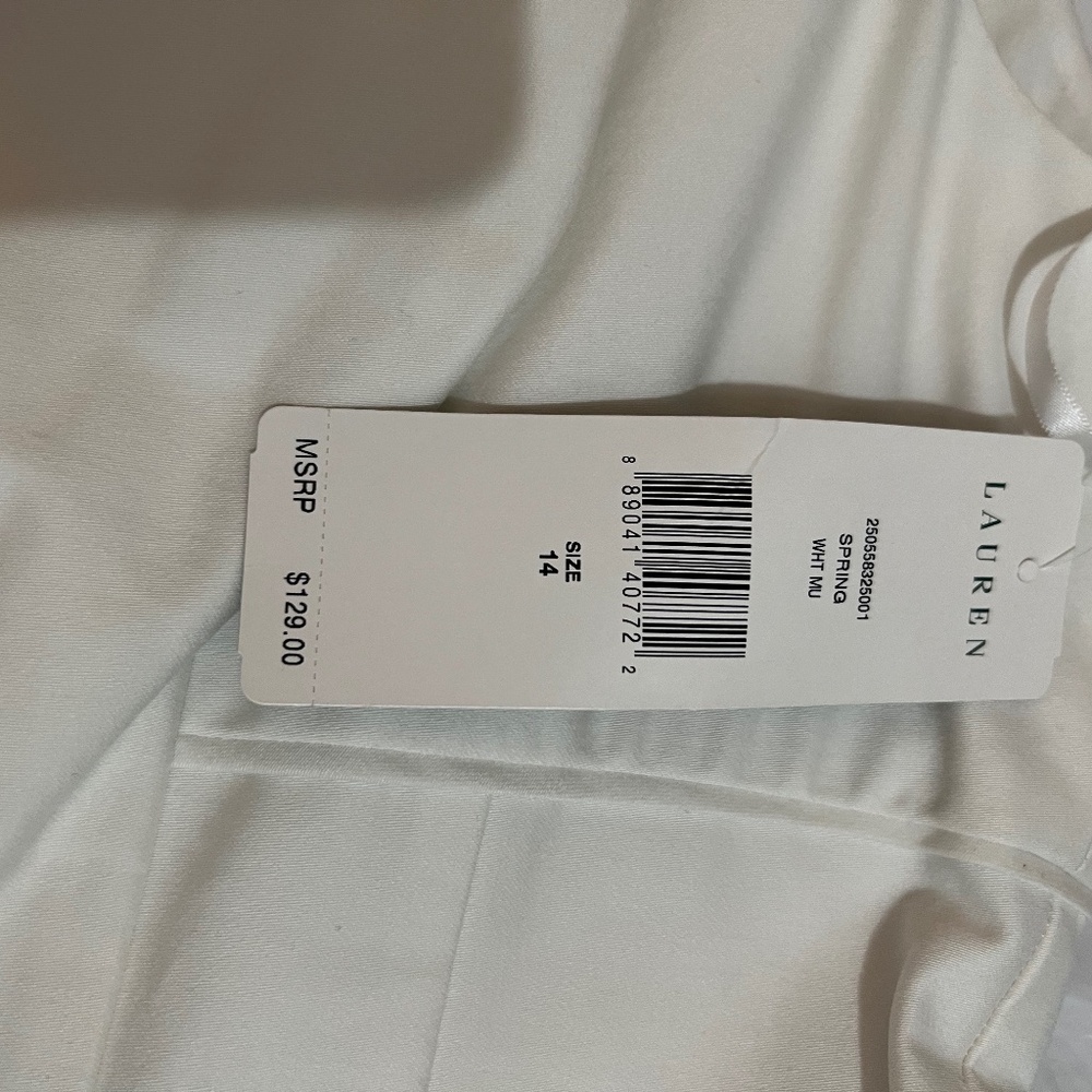 NWT Lauren Ralph Lauren Women’s Floral Fit & Flare Dress White Multi Size 14 - Picture 10 of 15